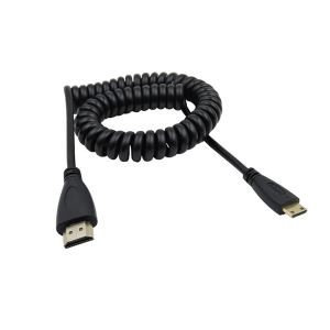 Mini HDMI samec na HDMI Male Stretch jaro kabel