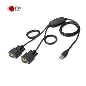 Kabel USB adaptéru USB na dvojitý kabel sériového portu RS232